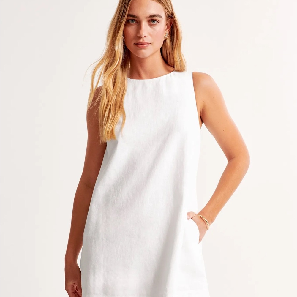 Abercrombie Linen-Blend Shift Mini Dress